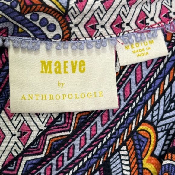 Maeve Anthropologie Top Womens Medium Button Front Sleeveless Boho Print Blouse - Picture 3 of 8